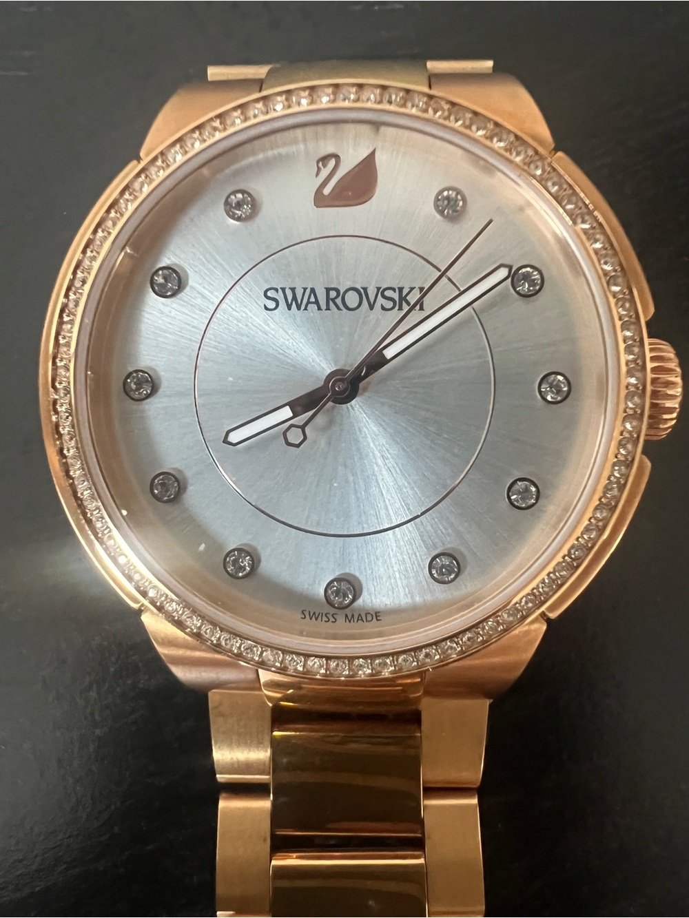 Swarovski Rose Gold-Tone Bracelet Watch Band with Logo Accent